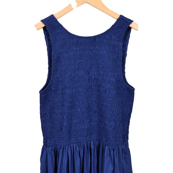NWT Madewell The Melody Scoopback Smocked Midi Dress In Blue Moon Size Large - Picture 6 of 10